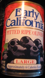 Early California whole black olives