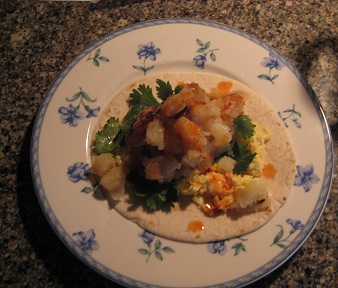 Potato & egg taco